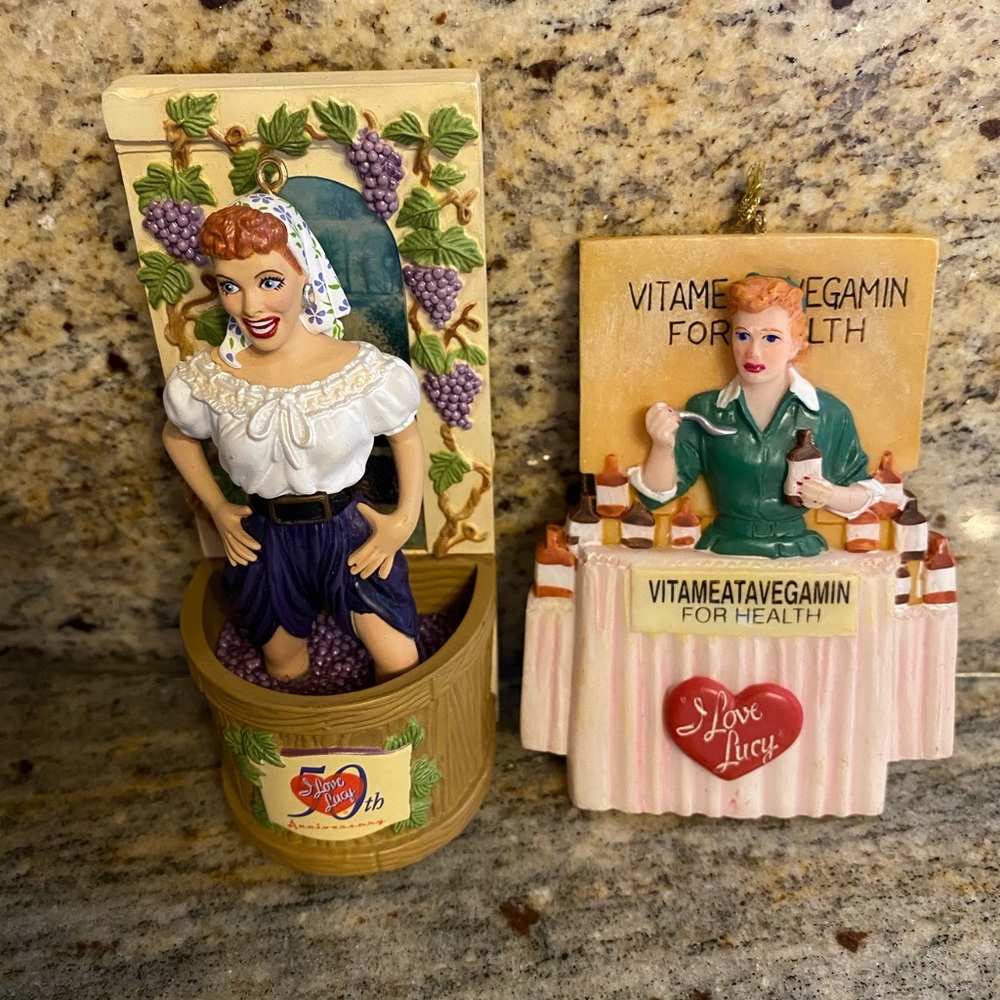 TWO I LOVE LUCY ORNAMENTS